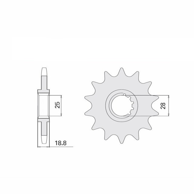 Rubber-damped sprocket, 17 teeth, 525 pitch