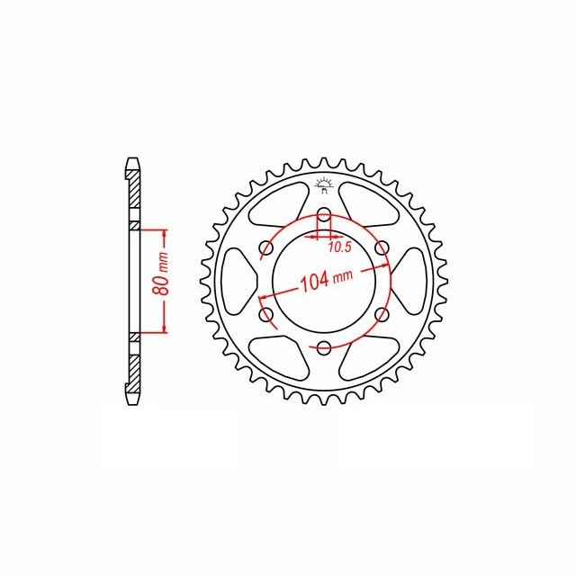 rear sprocket Steel, 40 teeth, 525 pitch, black