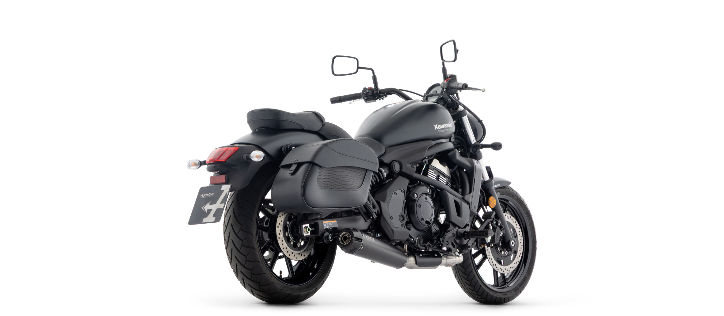 ARROW DARK REBEL Exhaust with Aluminium End Cap for Kawasaki Vulcan S 650 2025-