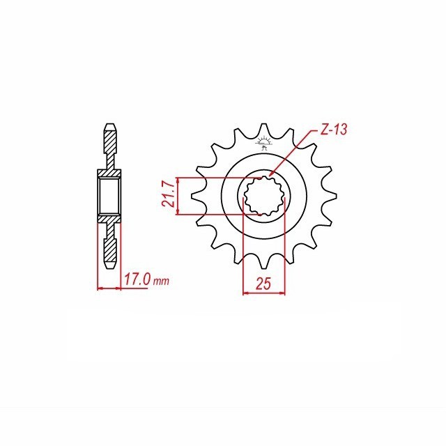 Sprocket, 15 teeth, 520 pitch