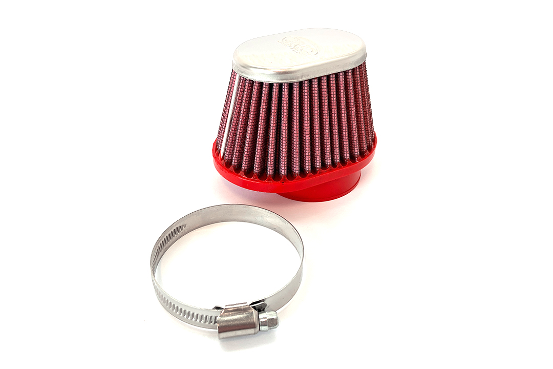 BMC Conical Universal Sports Air Filter, 55 mm Diameter, 70 mm Length, left side L/S, Chrome Cap