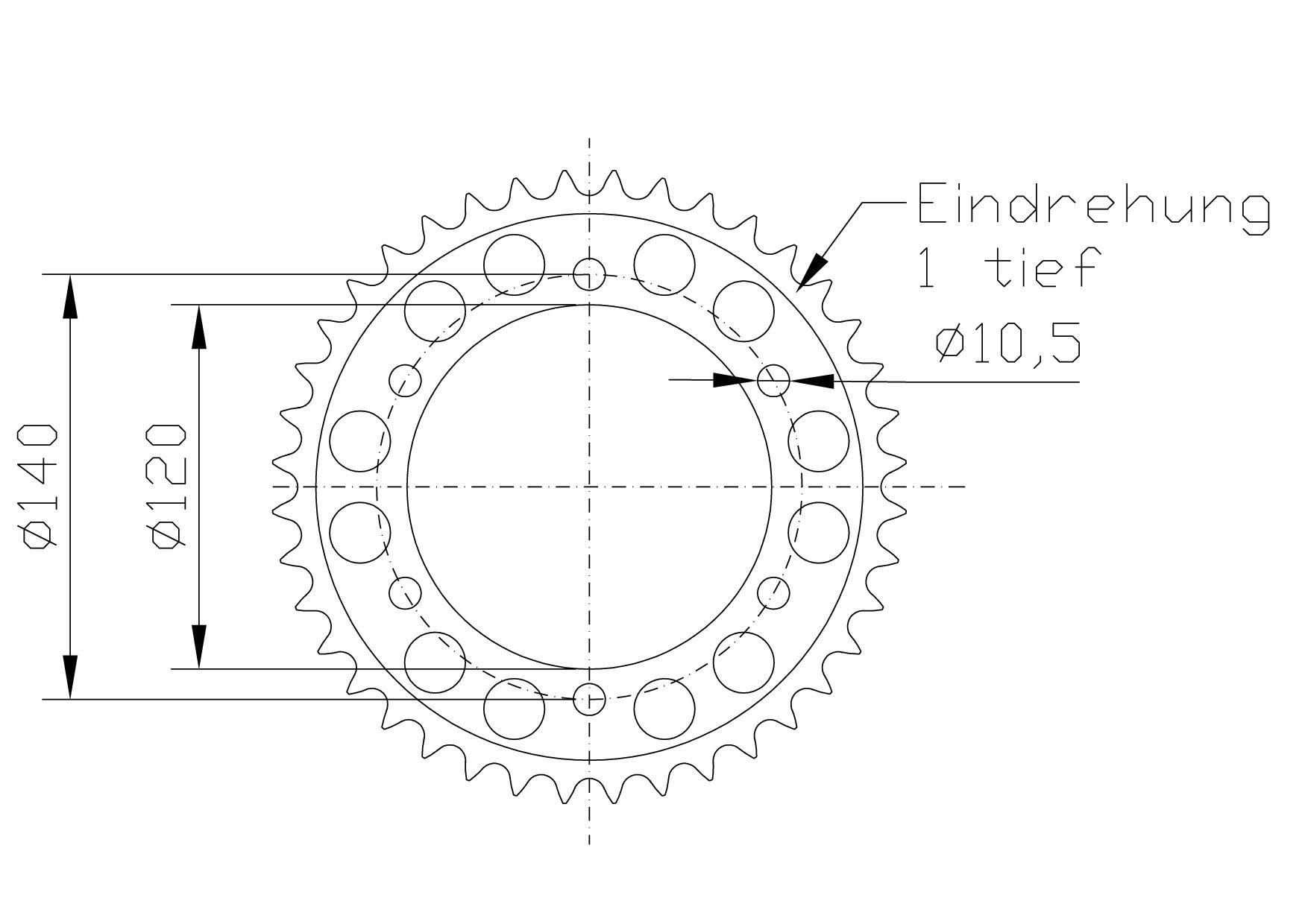 rear sprocket Aluminium, SUZ/KAWA Z-44