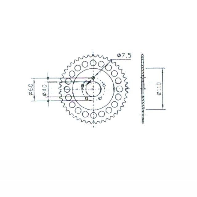 Esjot rear sprocket Z-44 KTM SX50 Pro Senior LC, Aluminium