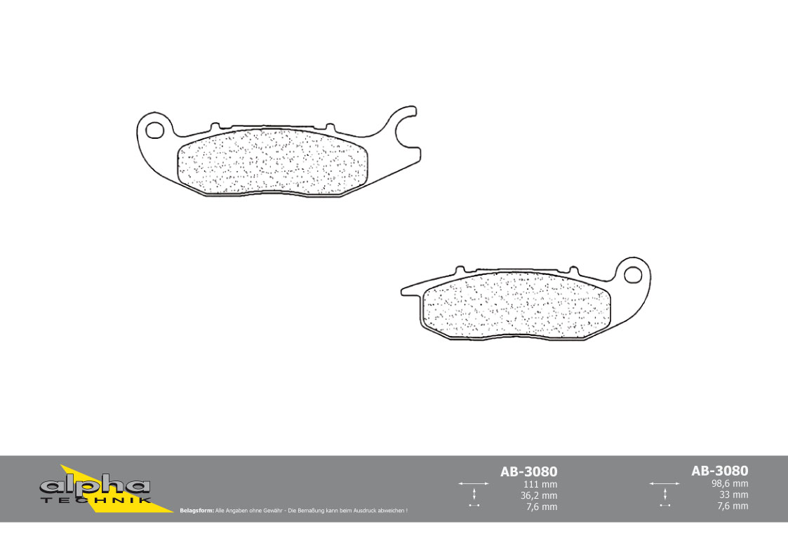 alpha Technik brake pad Scooter with ABE