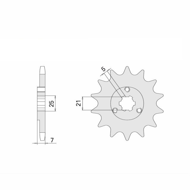 Rubber-damped sprocket, 16 teeth, 520 pitch