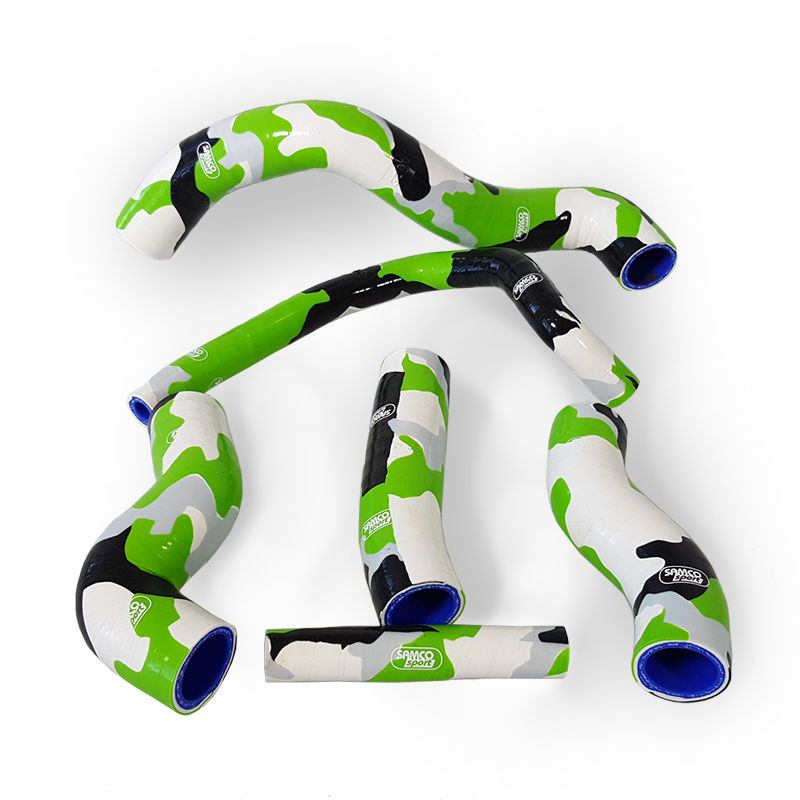 SAMCO SPORT Silicone Hose Kit ninja green camouflage for Kawasaki Z1000 model year 2007-2009