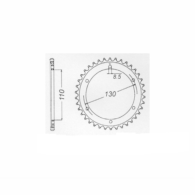DID chain kit with 428VX chain, standard colour, for Yamaha YBR250, Type RG02, Model year 2007-2013