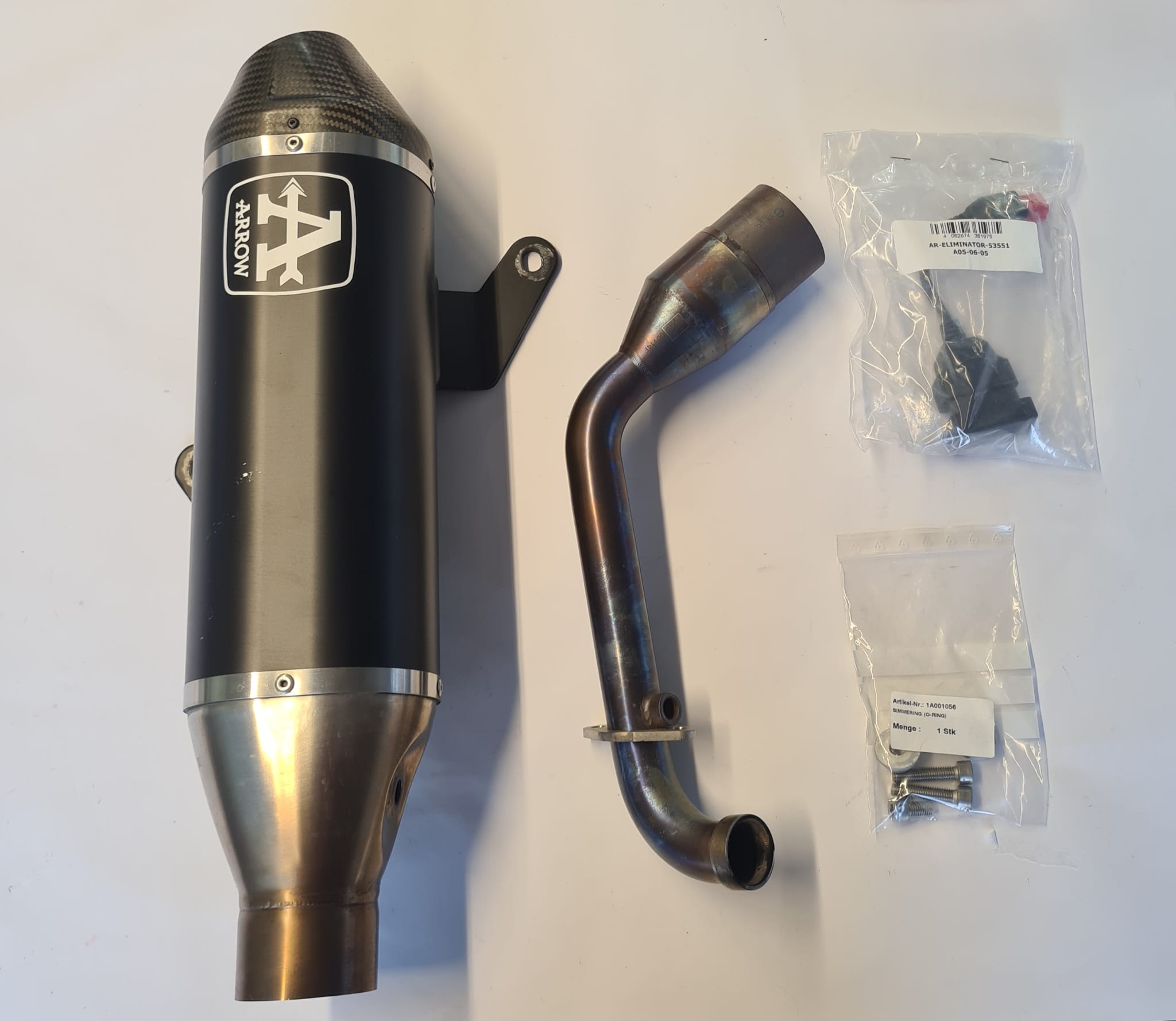 ARROW Auspuff DARK URBAN für Vespa GTS310 2025-, Aluminium schwarz mit Carbon Endkappe