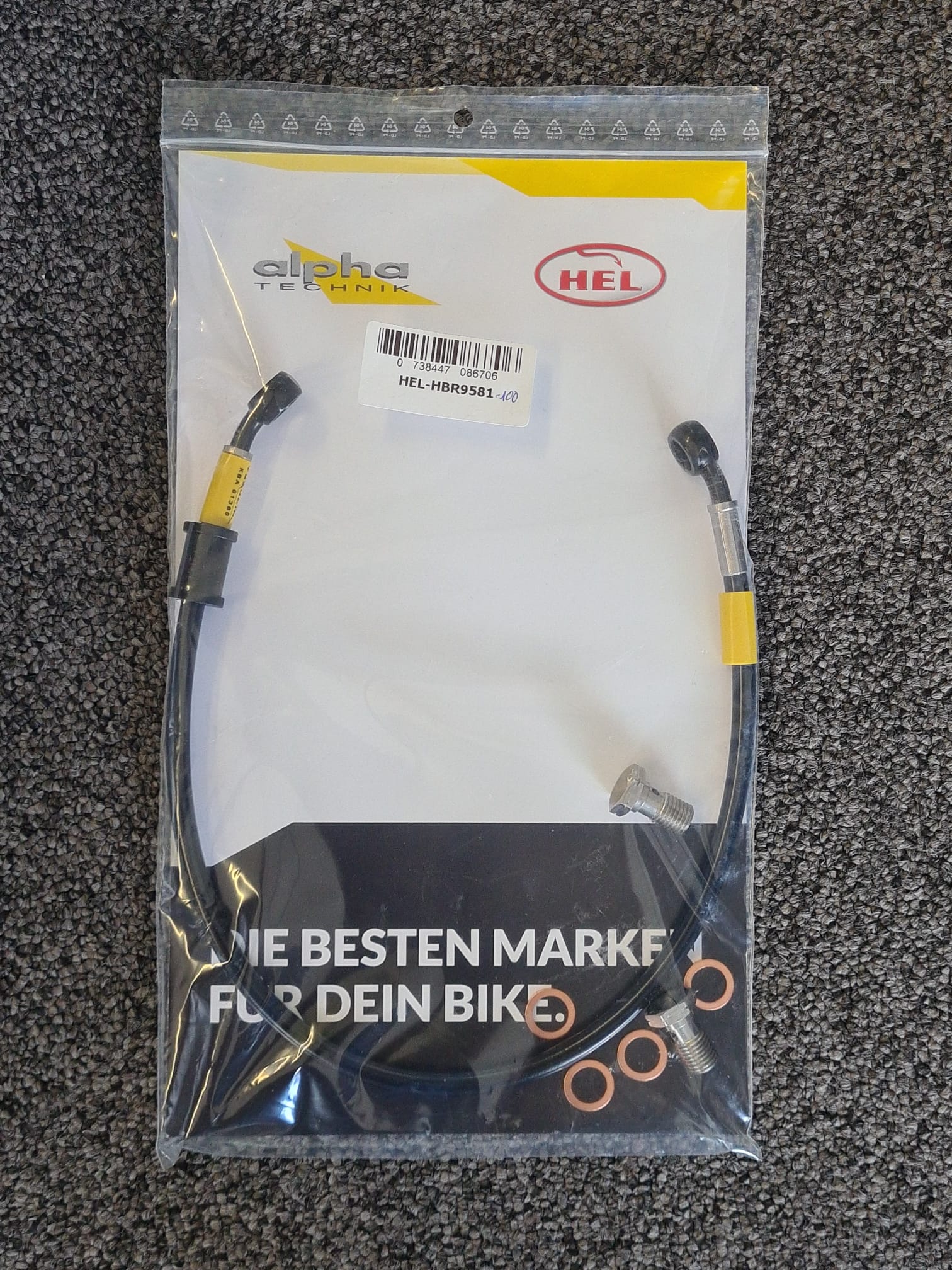 HEL Stainless Steel Braided Brake Line rear OEM Routing for Yamaha FJR1300 2000 - 2005, Stainless Steel