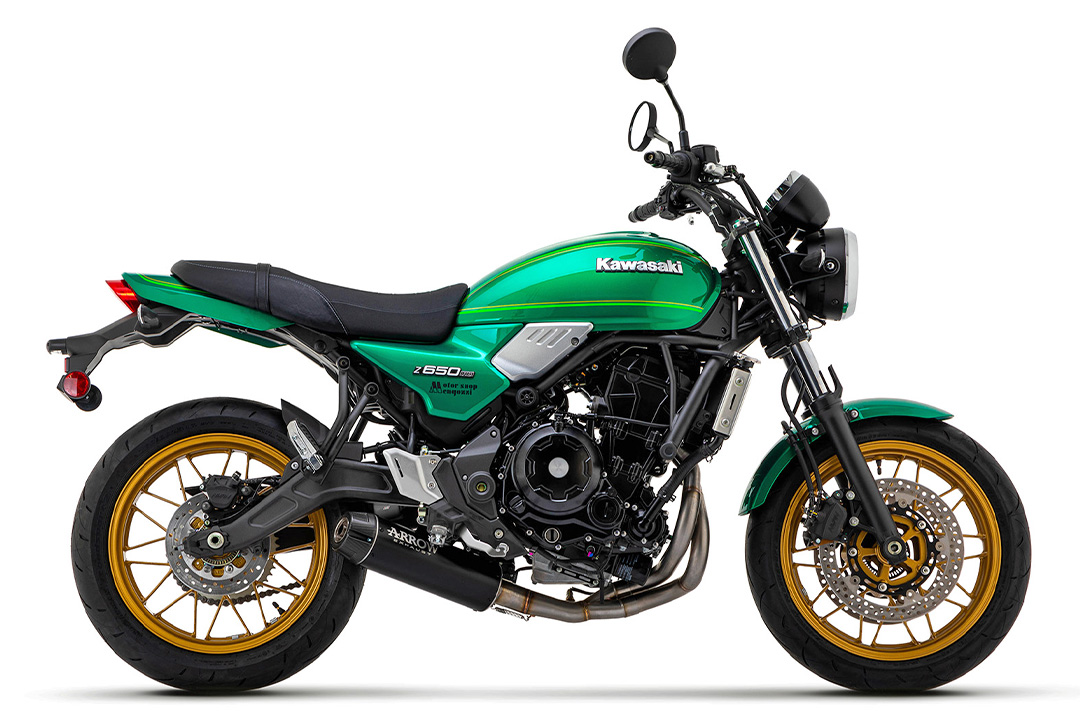 ARROW DARK REBEL Full Exhaust System with Carbon End Cap for Kawasaki Z650 RS Model Year 2021-
