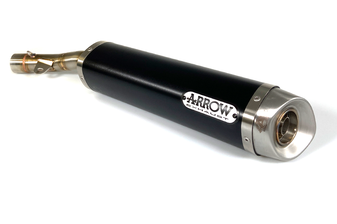ARROW DARK THUNDER Exhaust for Yamaha YZF-R125 2008-2018, Black Aluminium