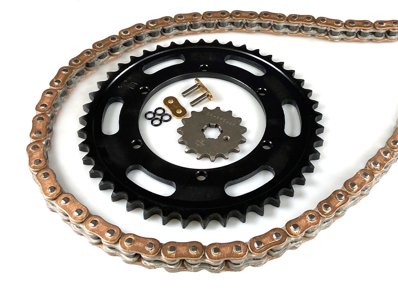 EK Chain chain Kit 520 ZVX-3 for MV Agusta 750 Brutale, Type F4, Model Year 2003-2006, Gold Colour