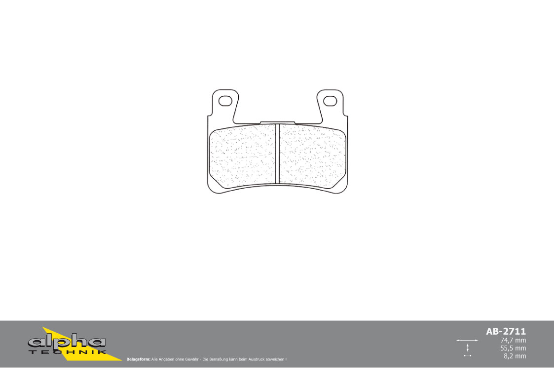 alpha Technik brake pad Racing without ABE