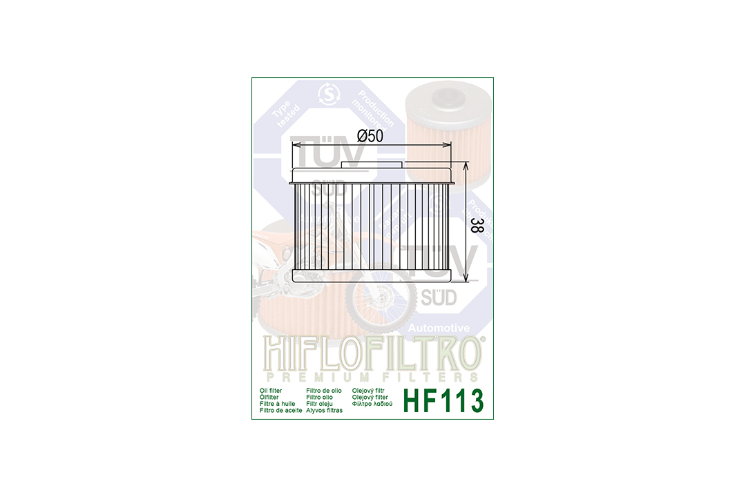 HIFLO oil filter HF113 for various Honda models