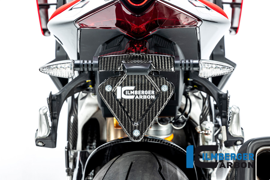 Ilmberger Carbon Gloss Licence Plate Holder for Aprilia RSV4 / Tuono V4 2021-