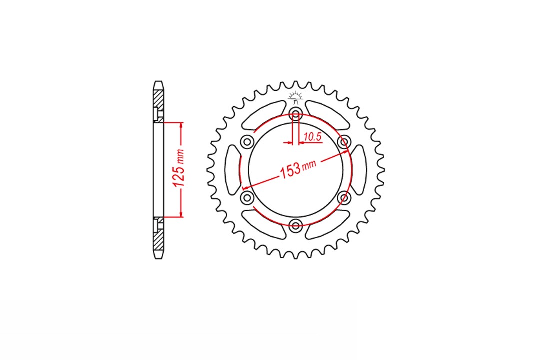 rear sprocket Steel, 50 Teeth, Pitch 520