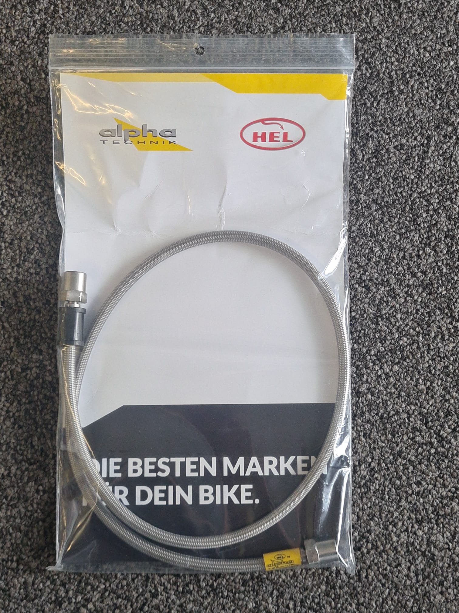 HEL Stainless Steel Brake Line, front OEM Routing, for BMW R80 GS 1980 - 1981, Stainless Steel