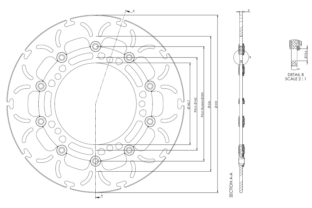 alpha Technik brake disc Omega-Design ABD33, front for Kawasaki Ninja 400, Z 400