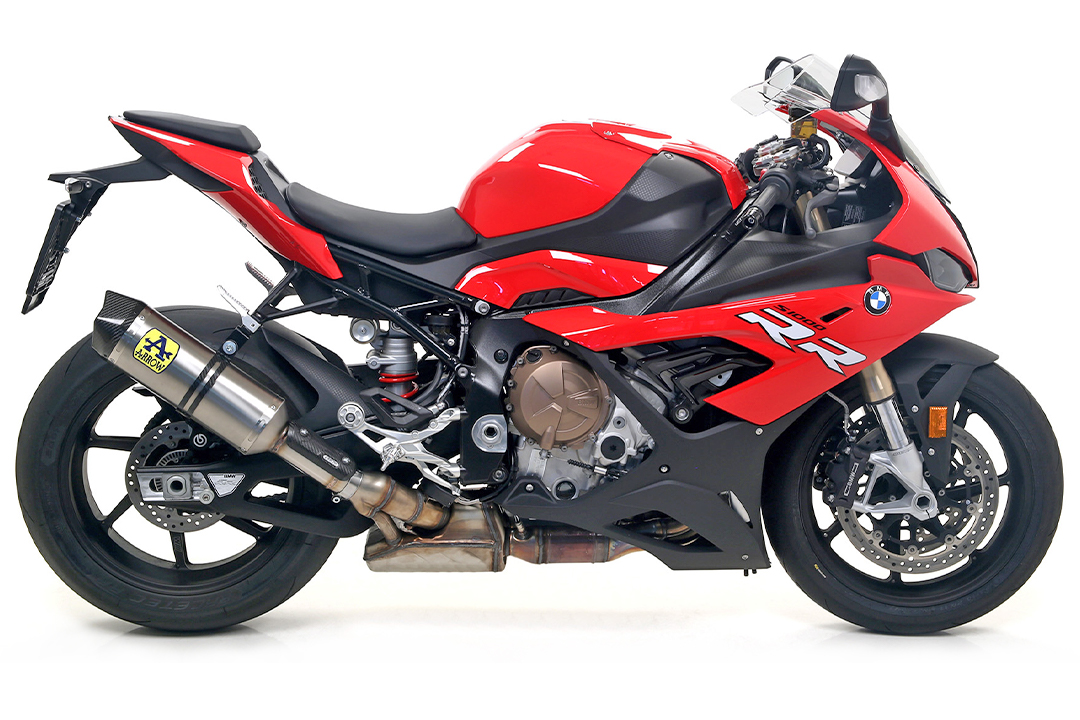 ARROW RACE-TECH Exhaust Silencer in Titanium with Carbon End Cap for BMW S1000RR Model Year 2019-2022