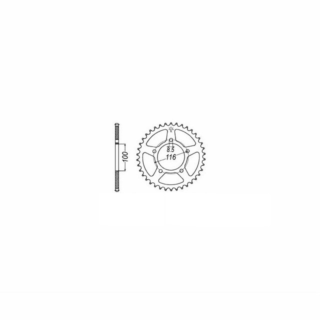 rear sprocket steel, 44 teeth, 420 pitch