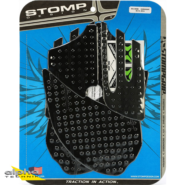 Stompgrip Black, Volcano, for Kawasaki ZZR1400, 2006-2011