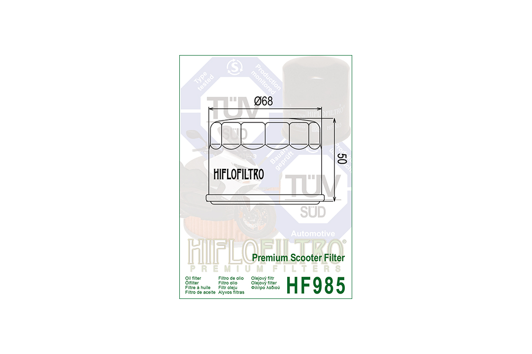 HIFLO oil filter HF985 for various Kymco / Yamaha Models