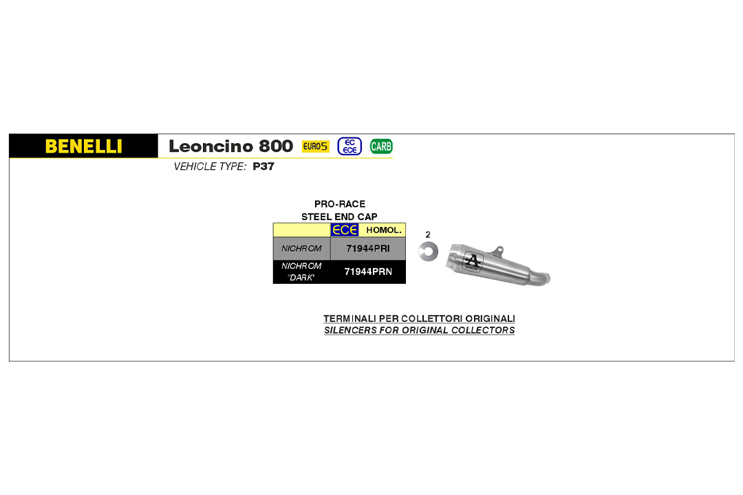 ARROW PRO RACE Exhaust for Benelli Leoncino 800 from model year 2022-
