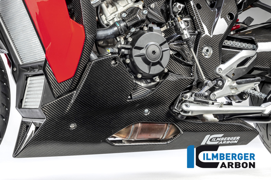 Ilmberger Carbon Belly Pan, Long Version, with center stand, Glossy, BMW S1000XR 2020-2023