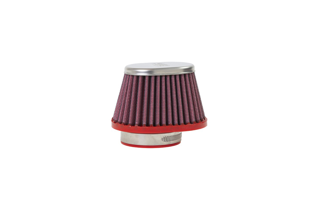 BMC Universal Conical Sports Air Filter, 55 mm Diameter, 70 mm Length, Central, Chrome Cap