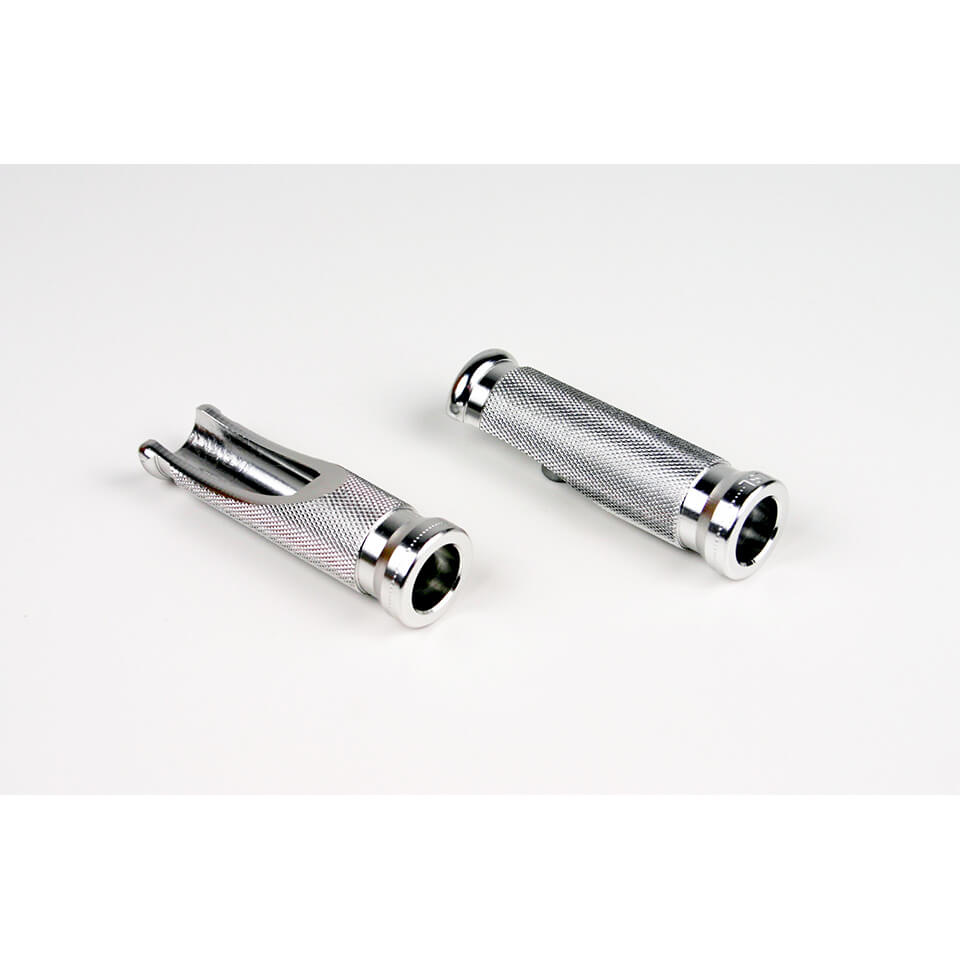 LSL Sport Pegs, Replacement Footrests, 85 mm Length, Milled Aluminium, Silver
