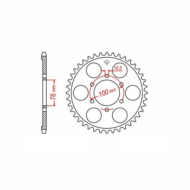 rear sprocket Steel, 48 Teeth, Pitch 532