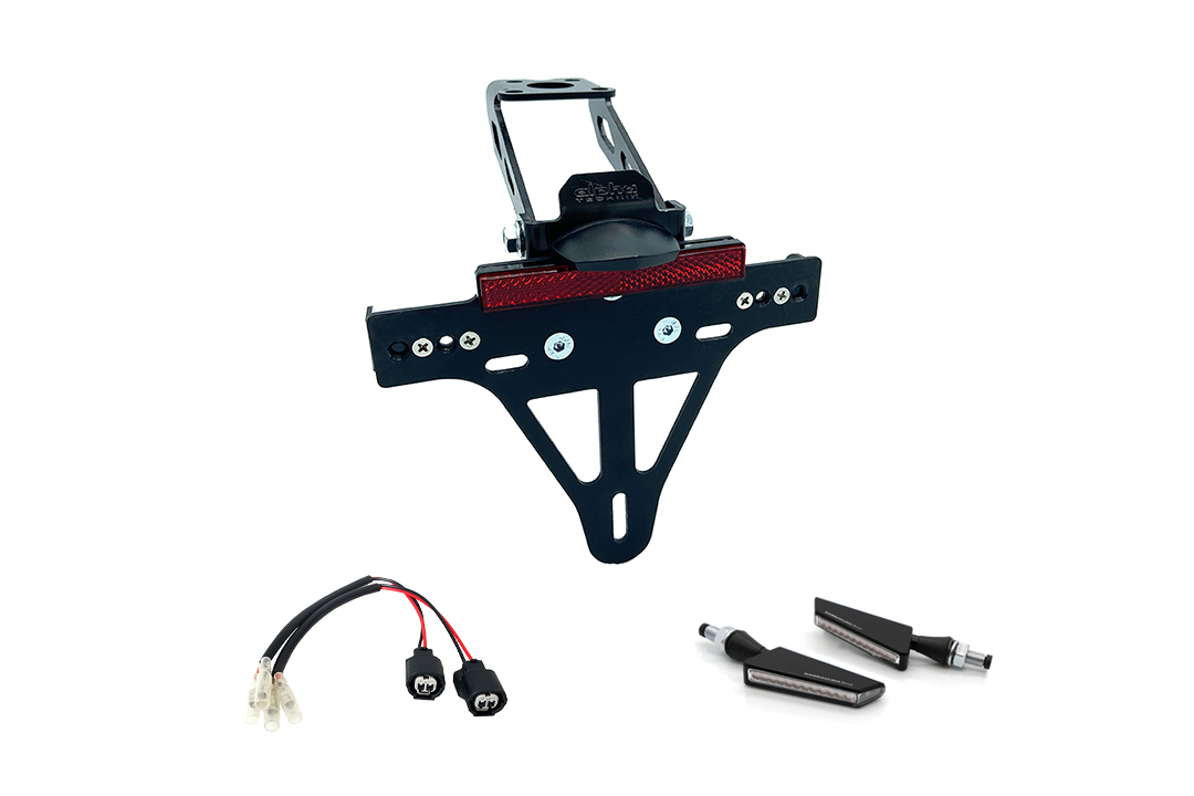Number plate holder-flasher light, turn signal-Kit BSQN for Kawasaki ZX-4RR, type ZX400P, model year 2024-