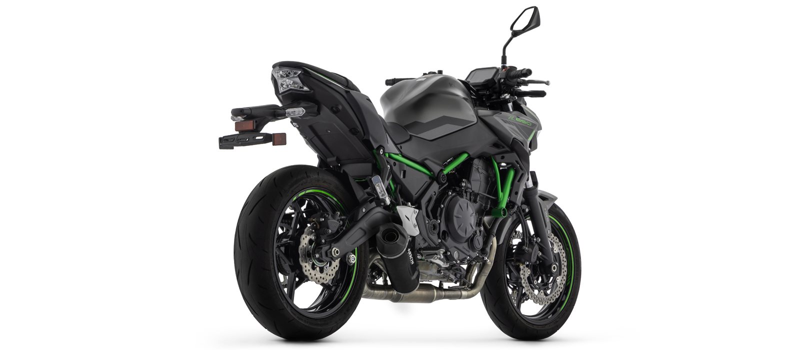 ARROW exhaust system INDY RACE EVO black for Kawasaki Z650 and Ninja 650 from model year 2024-