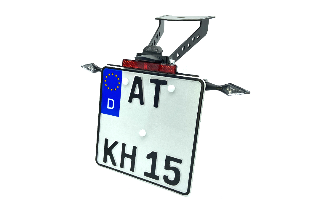 alpha Technik Number Plate Holder for Kawasaki Z900RS Cafe, Type ZR900C / ZR900K / ZR902A, from model year 2018-