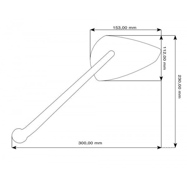 Barracuda rear mirror T-VERSION Yamaha T-Max 500 from 2012 black