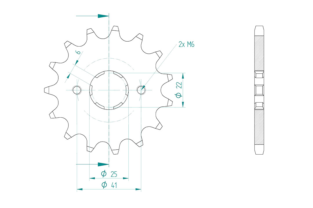 Sprocket, 15 Teeth, 520 Pitch