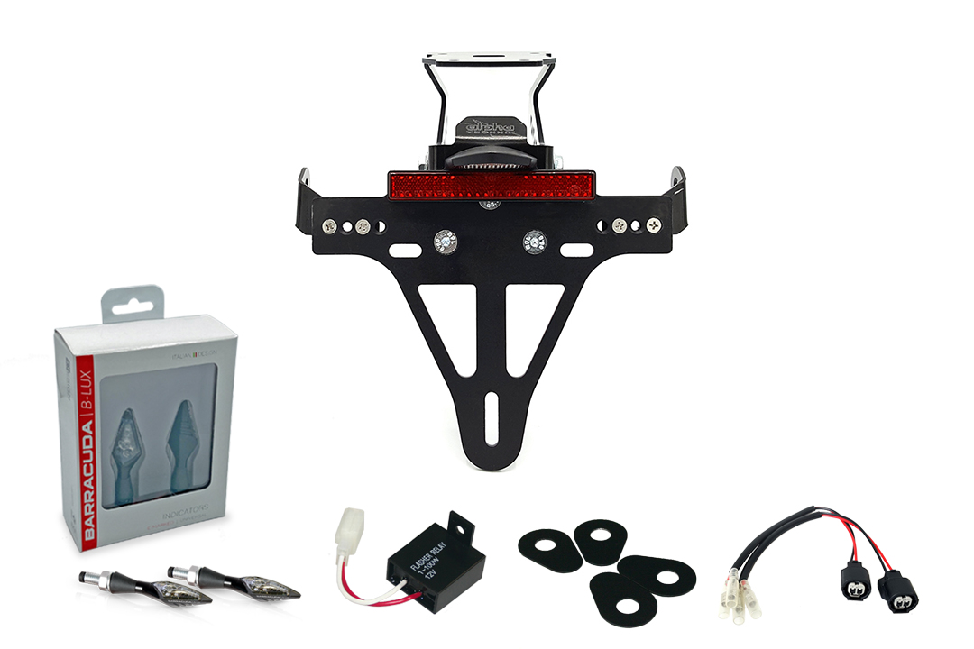 Licence Plate Holder-flasher light, turn signal-Kit X-LED (front + rear) for Kawasaki Z900RS from model year 2018 Type ZR900C and from model year 2021 Type ZR900K