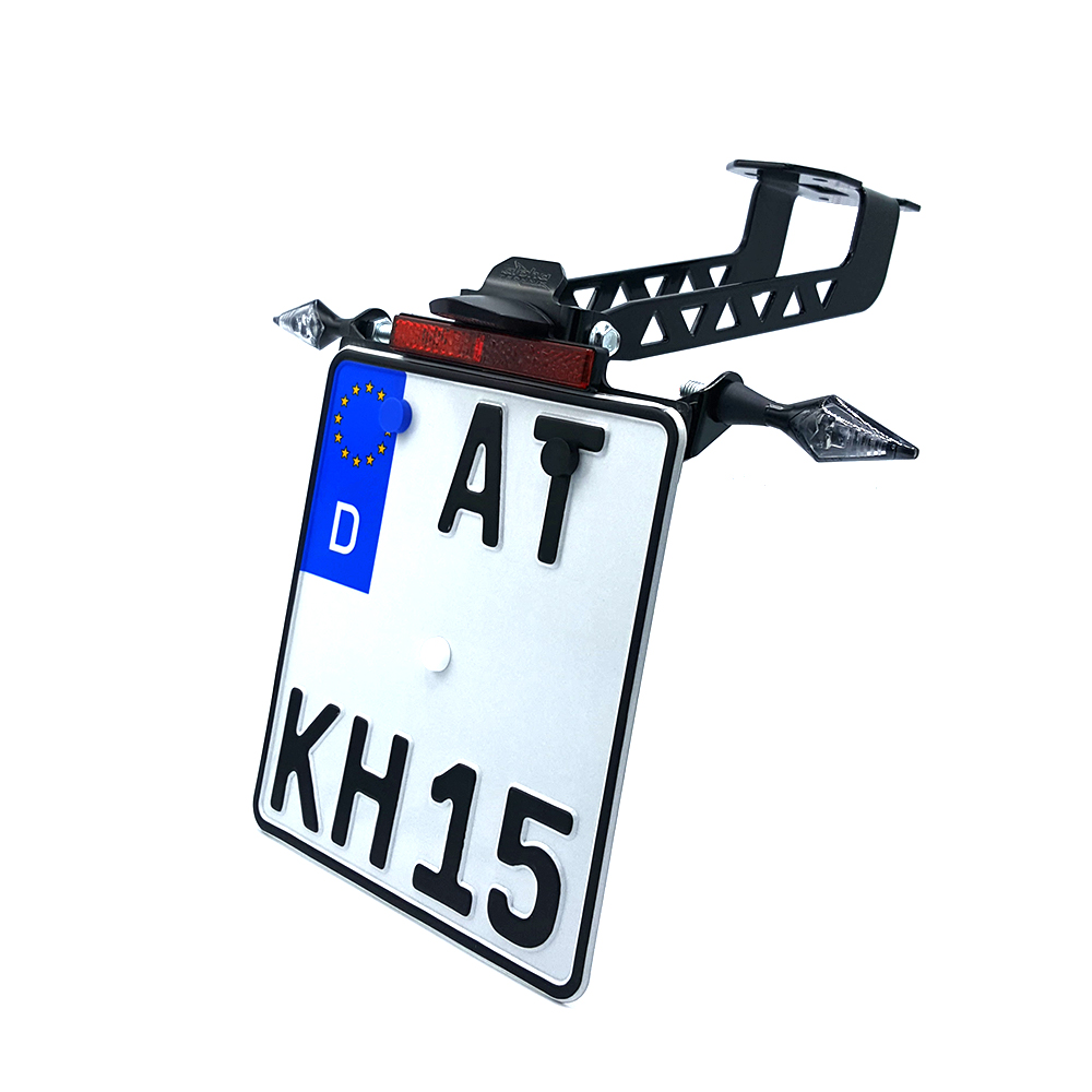 alpha Technik License Plate Holder for Kawasaki Versys 1000, Type LZT00C, from model year 2019 - and Versys 1100, Type LZT10A, model year 2025-