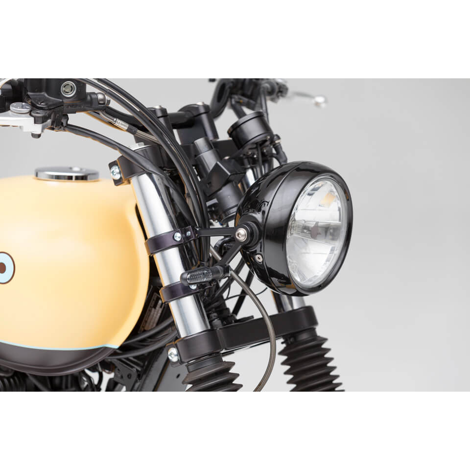 LSL Six Days head light, black/black H4 clear glass
