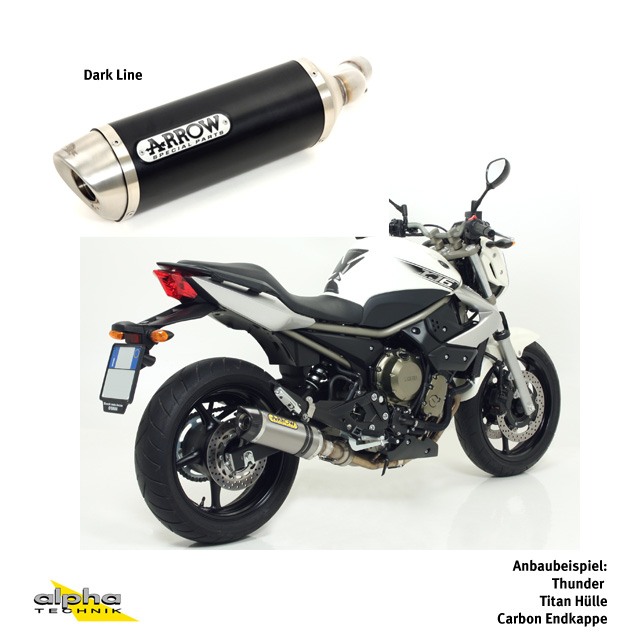 ARROW DARK THUNDER Exhaust for Yamaha XJ6 Diversion 2009-2016, Aluminium (Only for ARROW Headers)