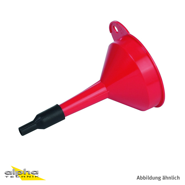 Oil and acid-resistant funnel for filling batteries