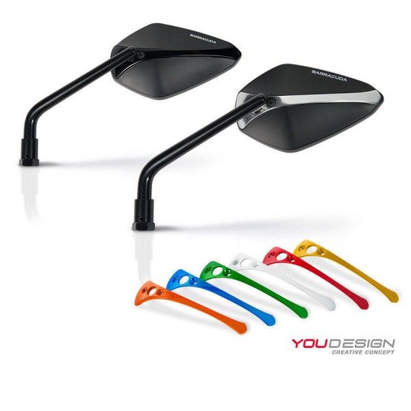 Barracuda Aluminium rear mirror Insert for A-Version Mirrors in Silver
