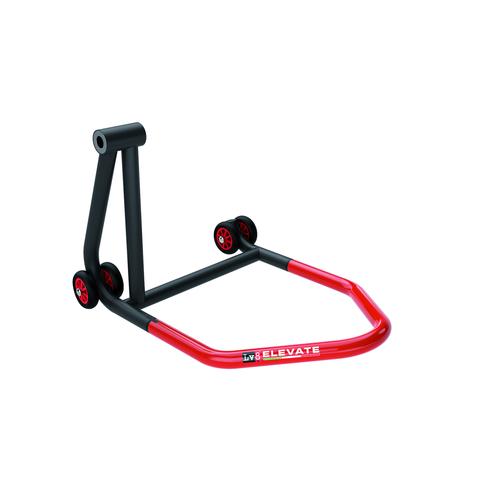 LV8 ELEVATE Single-Sided Left Paddock Stand without Pin, Black/Red