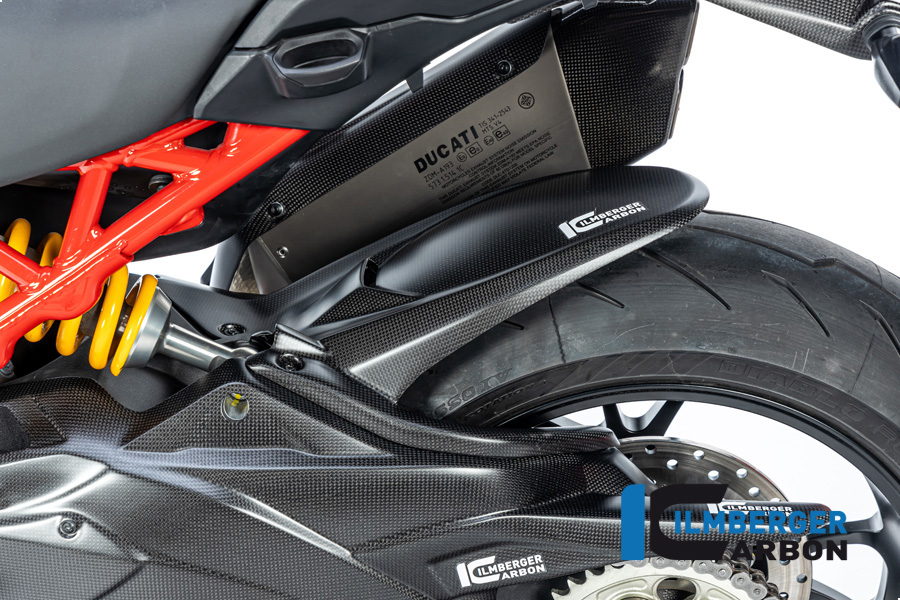 Ilmberger Carbon Rear Hugger rear with Brake Line Cover, matt, Ducati Multistrada V4 Pike's Peak 2022-