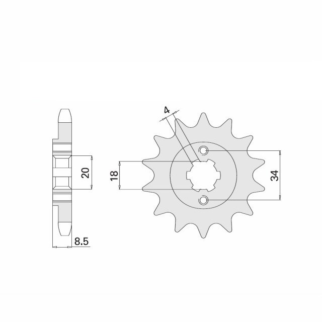 Sprocket, 14 teeth, 520 pitch