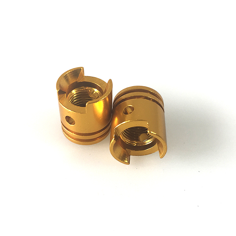 Valve Cap Set, pistonform, Aluminium, gold