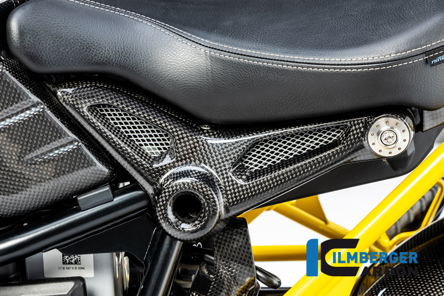 Ilmberger Carbon Cover for the frame tail left side L/S, glossy, BMW R nineT 2014-2017, R nineT Racer, Scrambler, Urban GS 2016-