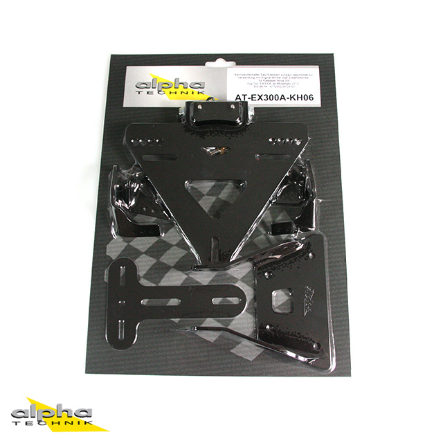 alpha Technik Licence Plate Holder for Kawasaki Ninja 300; Type EX300A; Model Year 2012-
