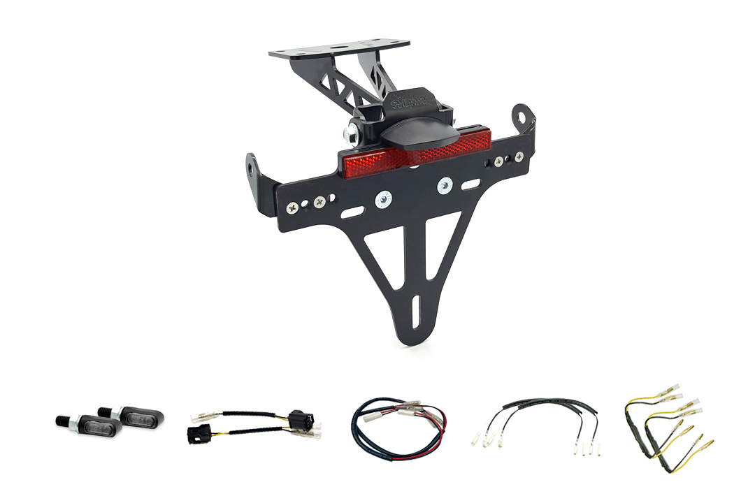 alpha Technik Licence Plate Holder-flasher light, turn signal-Kit M-LED for Yamaha MT-07 RM33 / RM34 from model year 2021- (Rear)