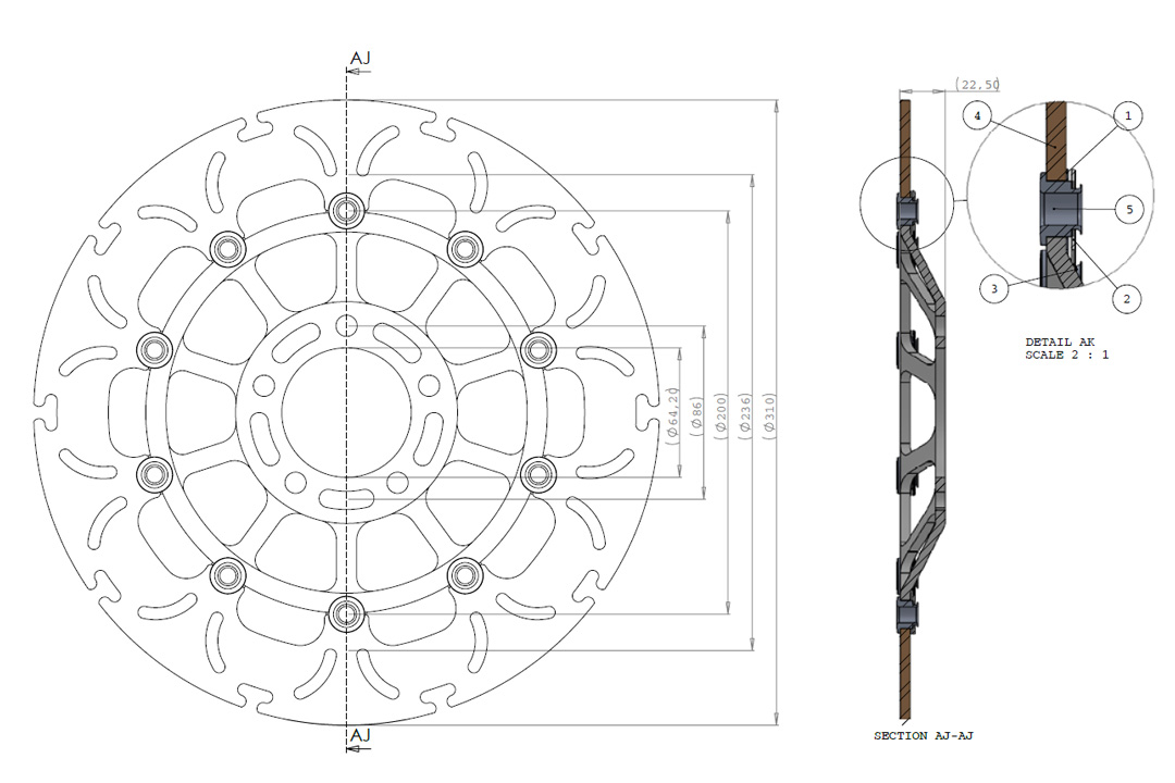 alpha Technik floating brake disc ABD33